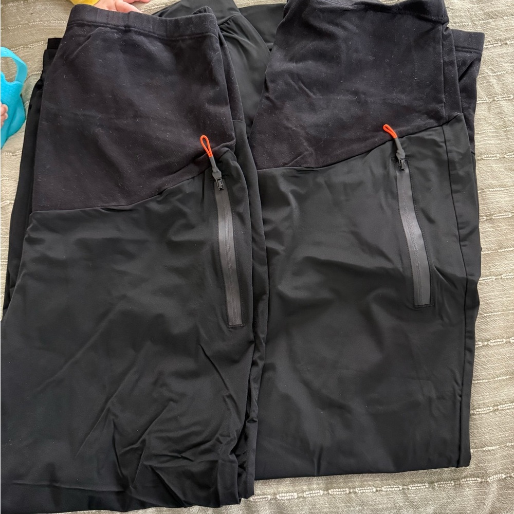 Black maternity scrub Pants with Zipper Pockets